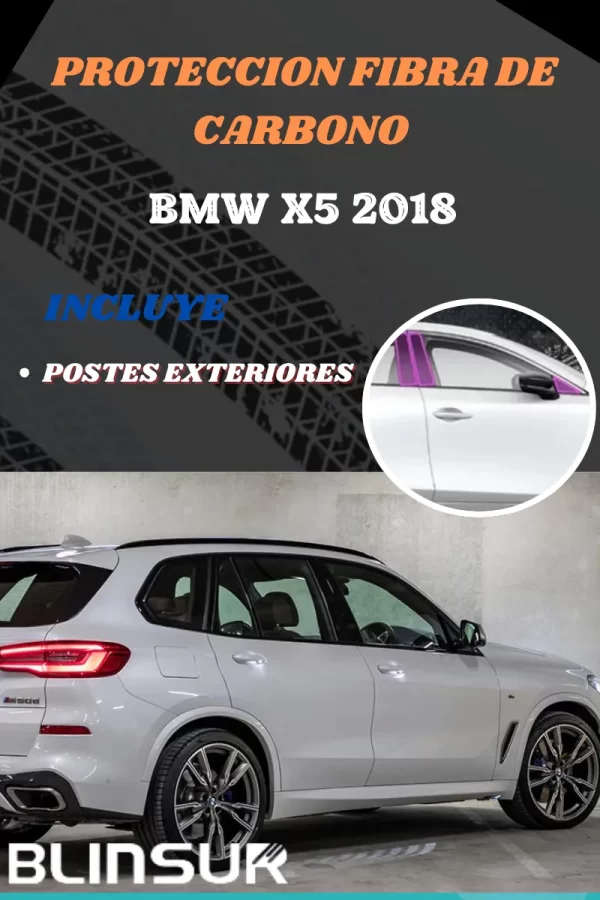 Protección Fibra De Carbono Postes Compatible C/ Bmw X5 2018