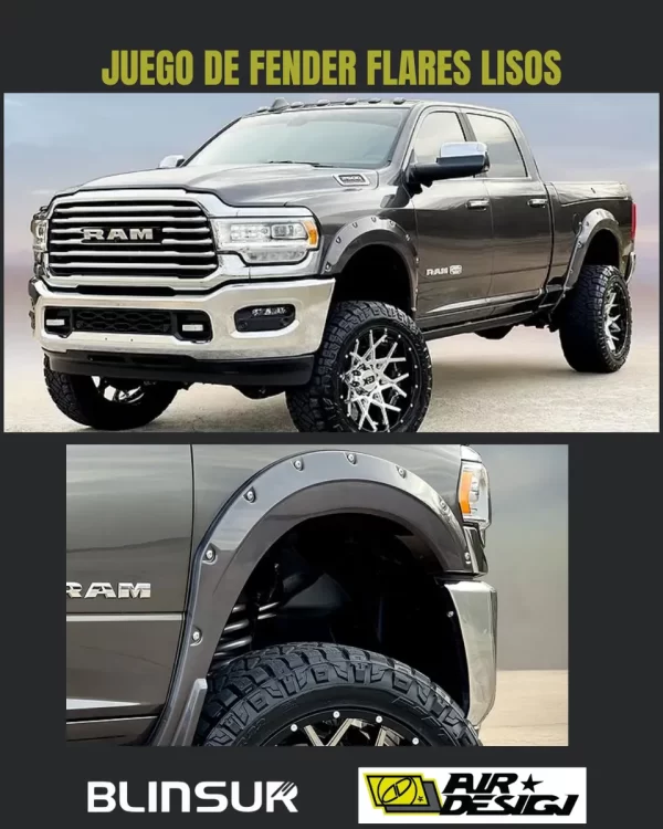 Juego Cantoneras Lisos Dodge Ram 2500 2019-2024.