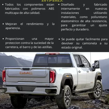 Juego Cantoneras Lisos Gmc Sierra 1500/2500/3500 2019-2025 - Image 2
