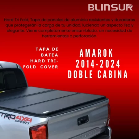 Tapa De Batea Tri-fold Para Amarok 2014 Al 2024 Doble Cabina - Image 2