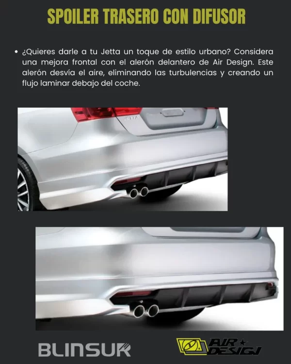 Spoiler Trasero Con Difusor Para Vw Jetta 2011-2014