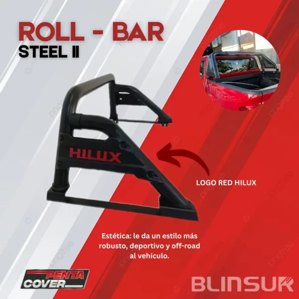 Roll Bar Steel Ii Para Toyota Hilux Dc 2016 - 2024