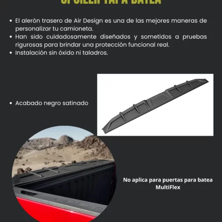 Spoiler Tapa Batea Silverado 1500 / Sierra 1500 2019 A 2025 - Image 2