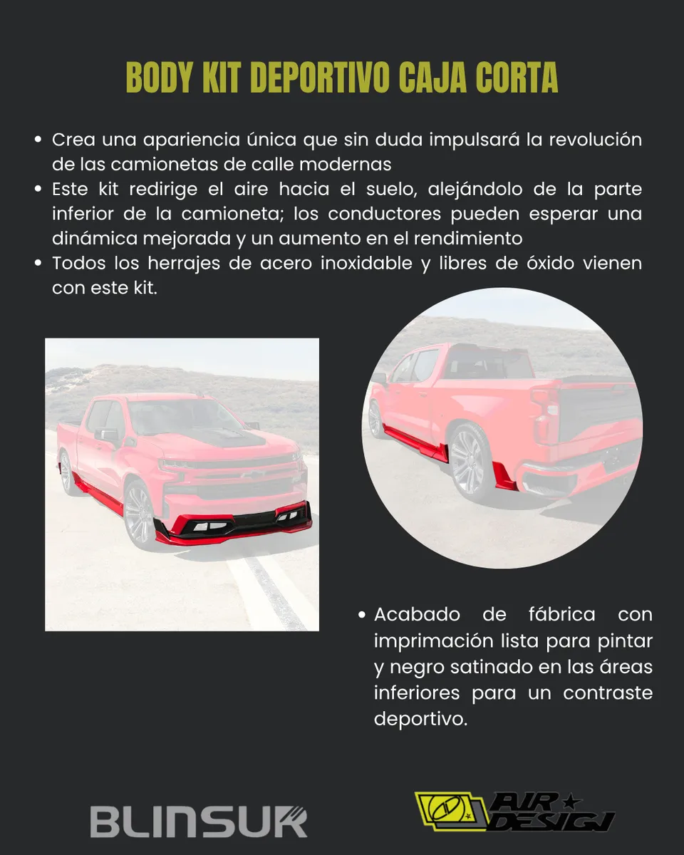 Body Kit Deportivo Caja Corta Silverado 1500 2019 2021 - Image 2