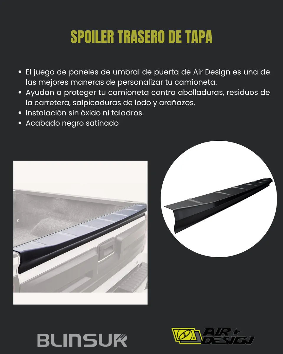 Spoiler Trasero De Tapa Airdesign Chevrolet Silverado 14 18 - Image 2