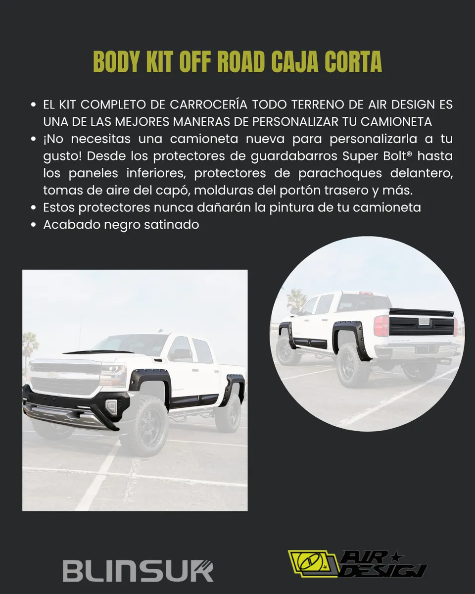 Kit Todoterreno Chev Silverado 1500 Caja Corta 2016 - 2018 - Image 2