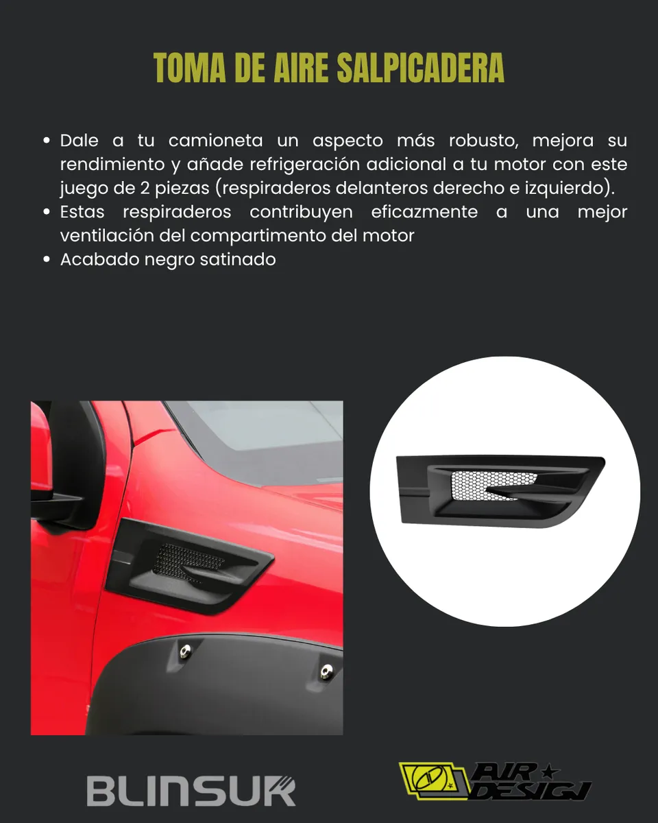 Toma De Aire Salpicadera Chevrolet Colorado 2016 - 2022 - Image 2