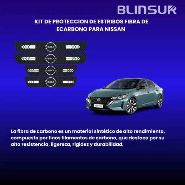 Kit De Estribos Proteccion De Fibra De Carbono Para Nissan