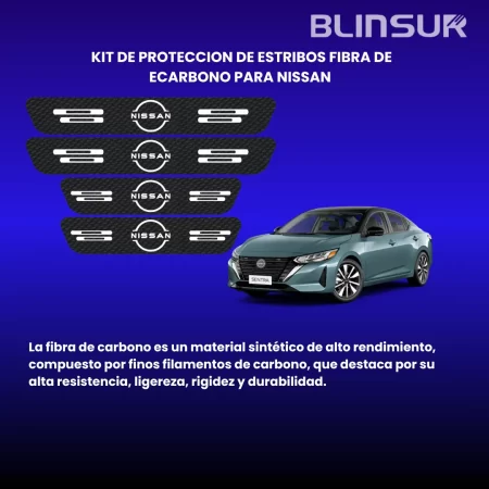 Kit De Estribos Proteccion De Fibra De Carbono Para Nissan - Image 2