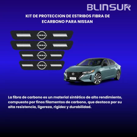 Kit De Estribos Proteccion De Fibra De Carbono Para Nissan - Image 2