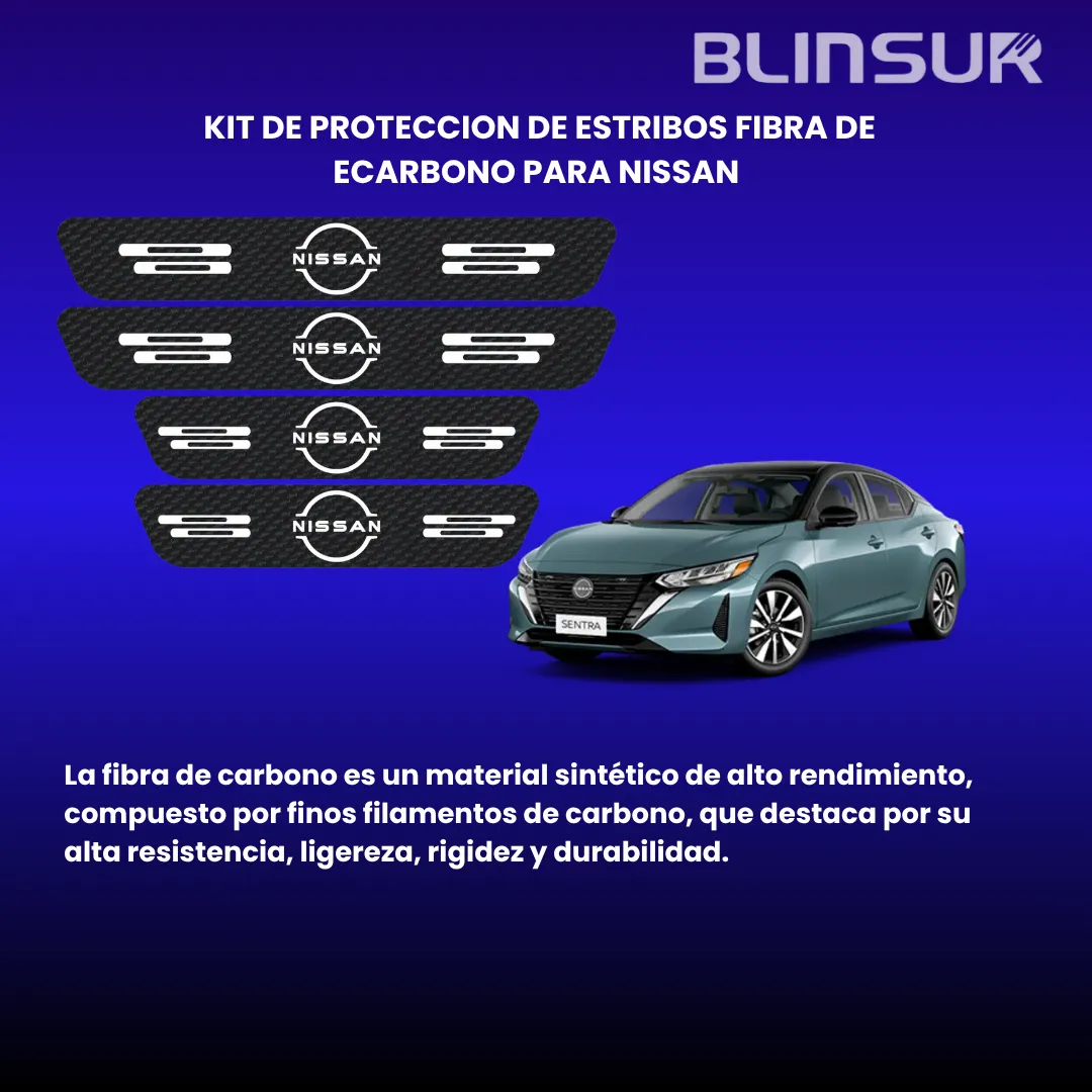 Kit De Estribos Proteccion De Fibra De Carbono Para Nissan - Image 2