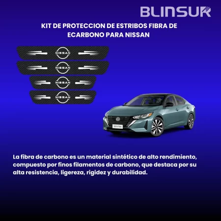 Kit De Estribos Proteccion De Fibra De Carbono Para Nissan - Image 2