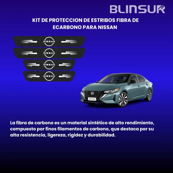 Kit De Estribos Proteccion De Fibra De Carbono Para Nissan
