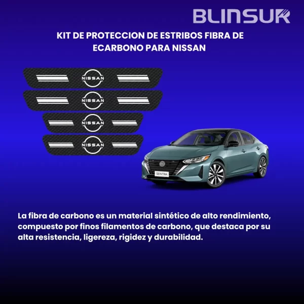 Kit De Estribos Proteccion De Fibra De Carbono Para Nissan