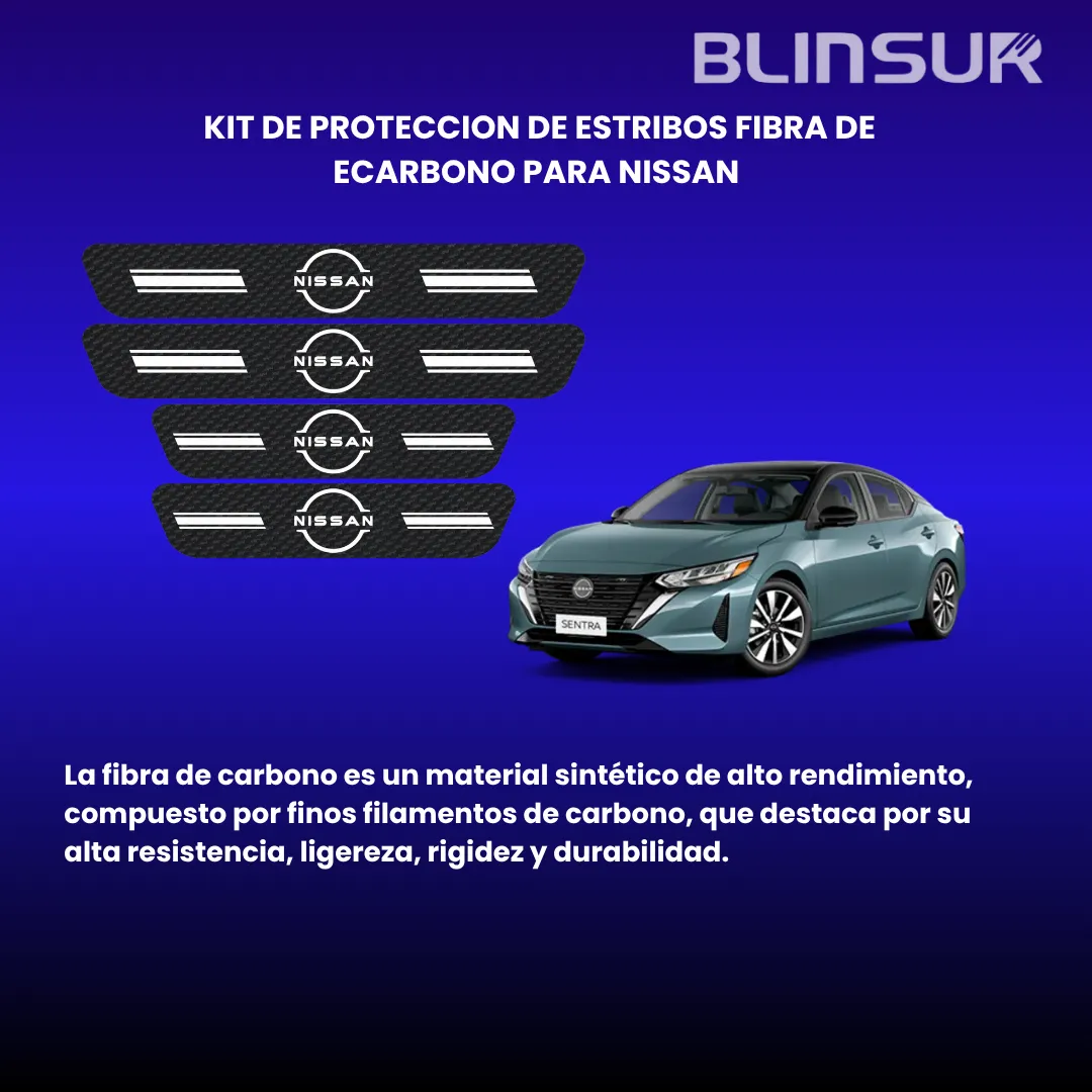 Kit De Estribos Proteccion De Fibra De Carbono Para Nissan - Image 2
