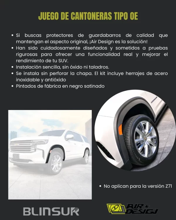 Juego De Cantoneras Chev Suburban Tipo Oe 2021 2024