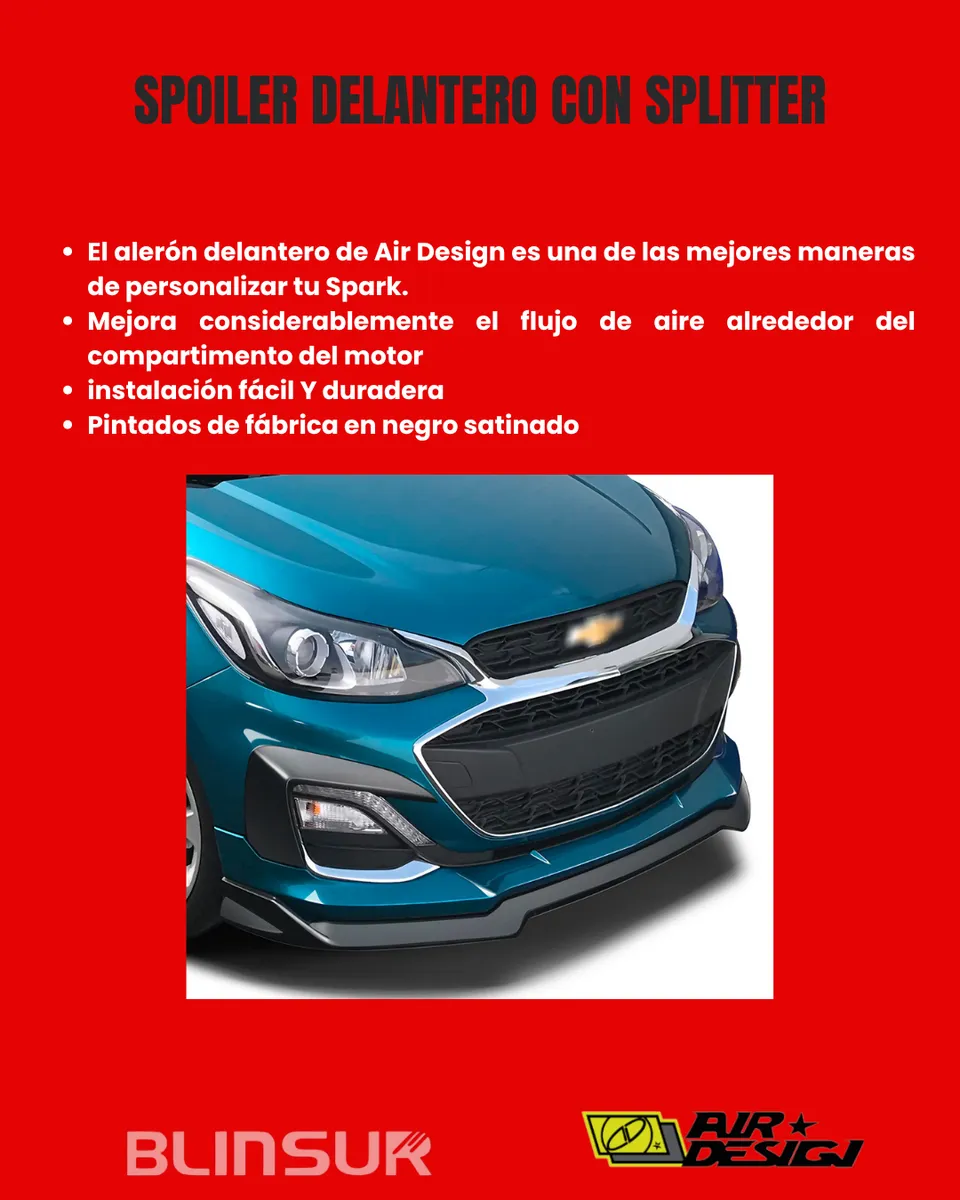 Spoiler Delantero Con Splitter Chev Spark 2019 - 2021 - Image 2