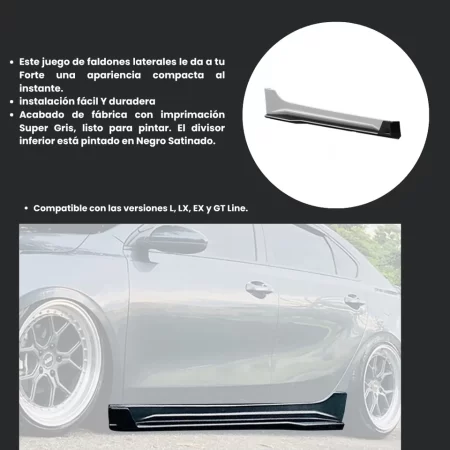 Juego De Faldones Laterales Air Design Kia Forte 2019  2023 - Image 2