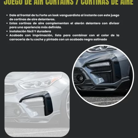 Juego De Cortinas De Aire Air Design Kia Forte 2019 2021 - Image 2