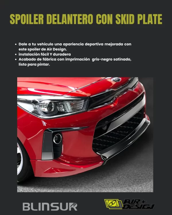 Spoiler Delantero Con Skid Plate  Kia Rio 2018 2020