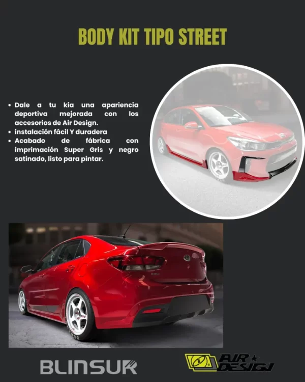 Body Kit Tipo Street Air Design Kia Rio Sedan 2018 - 2020