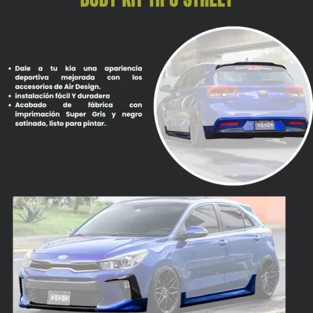 Body Kit Tipo Street Air Design Kia Rio Hatchback 2018 2020 - Image 2