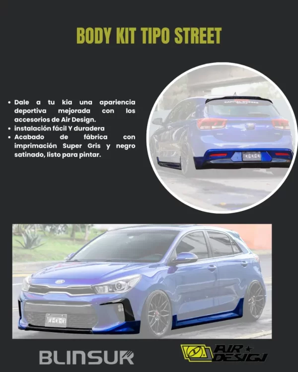 Body Kit Tipo Street Air Design Kia Rio Hatchback 2018 2020