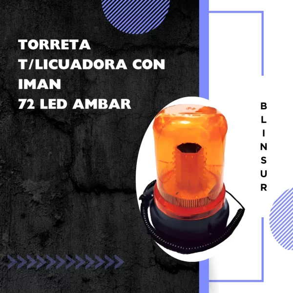 Torreta T/licuadora Con Iman 72 Led Ambar
