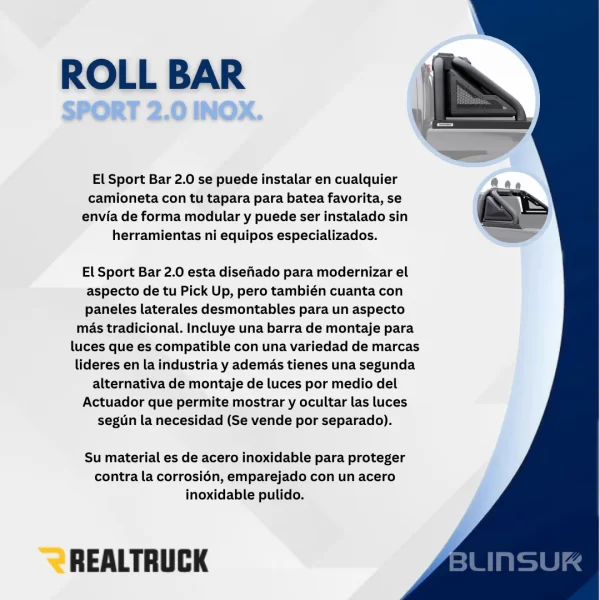 Roll Bar Go Rhino Sport 2.0 Inox. Mitsubishi L200 2015-2024