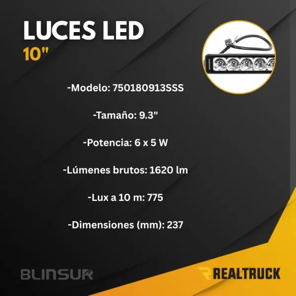 Barra Sencilla De 10in. Gr Bright Series Spot