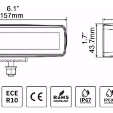 Barra De Luz Led Sixline 6  Gr Blackout Series Spot - Image 2