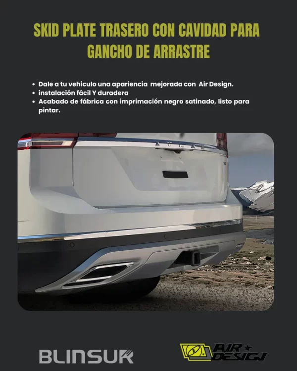 Skid Plate Trasero Vw Atlas Ph1/teramont 2019 2020