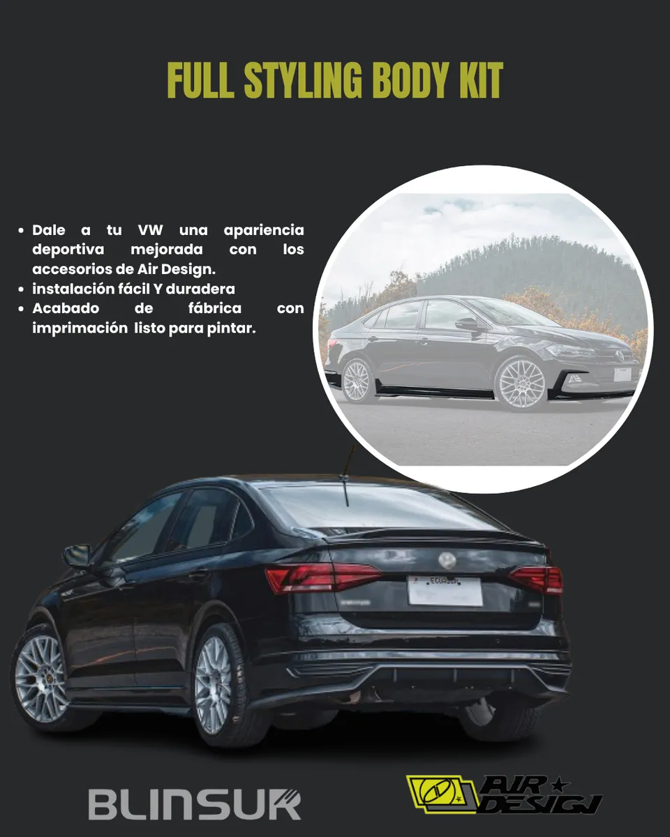 Body Kit Con Alerón De Alto Perfil Vw Virtus 2020 - 2022 - Image 2