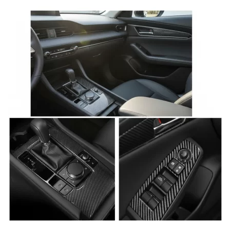 Vinil Protectores Puertas Mazda 3 2017-2020 Fibra Carbono - Image 2