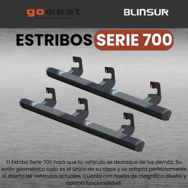 Estribos Serie 700 Negros Para Jeep Jk 2007 - 2018 4 Puertas