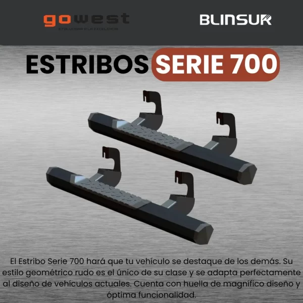 Estribos Serie 700 Negros Para Jeep Jk 2007 - 2018 2 Puertas