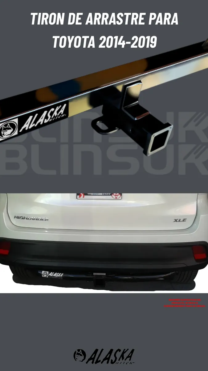 Tirón Jalón De Arrastre Toyota Highlander 2014-2019 Negro - Image 2