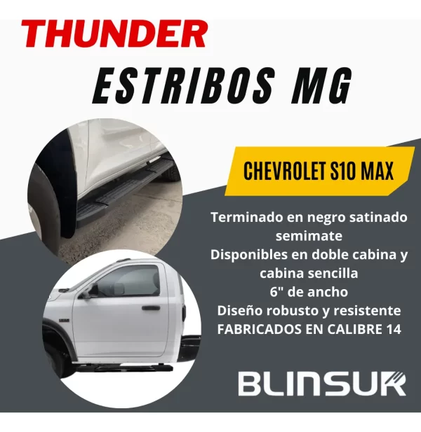 Estribos Mg Para Chevrolet S10 Max 2022 -2024 Doble Cabina