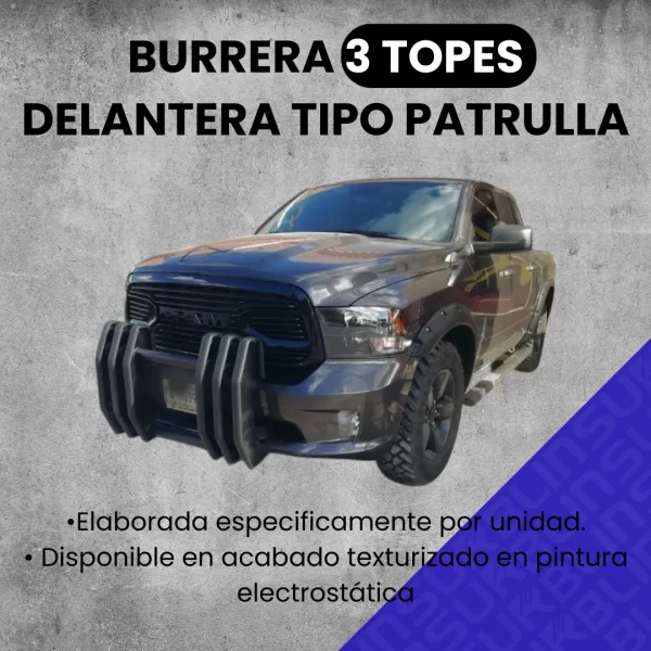 Defensa 3 Topes Tipo Escolta Para Toyota Hilux 2015 - 2024