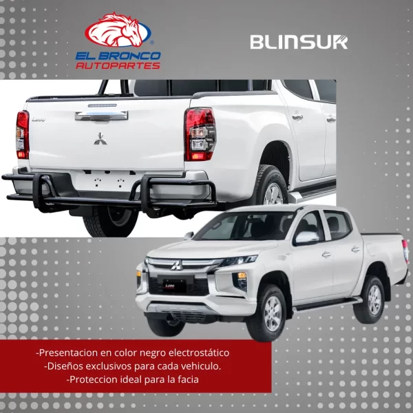Defensa Bumper Trasero Mitsubishi L-200 2020 Super Bronco