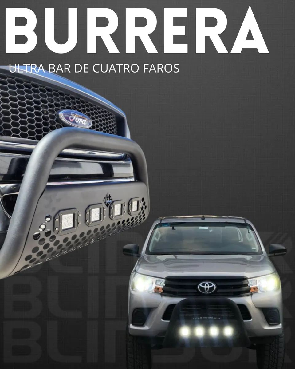 Combo Burrera Ultra Bar Toyota Hilux 2005 - 2015 + 4 Faros - Image 2