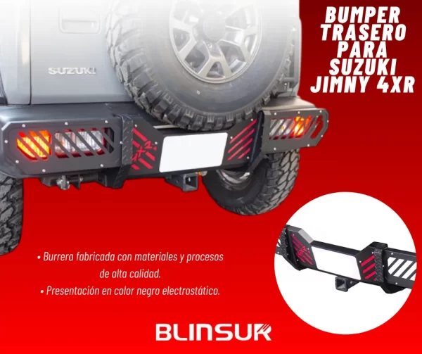 Bumper Trasero 4xr Para Suzuki Jimny C/ Tiron 2021 - 2025