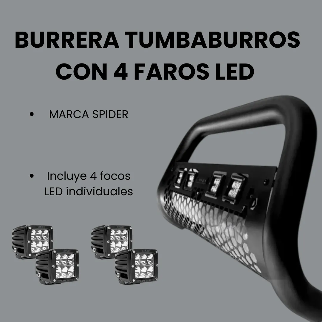Burrera Tumbaburros Con 4 Faros Led Toyota Hilux Revo 15-22 - Image 2