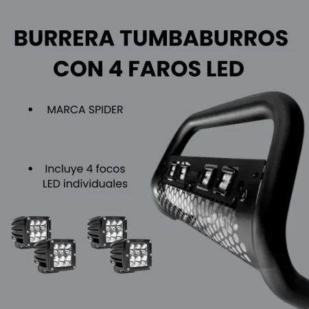 Burrera Tumbaburros Con 4 Faros Led Toyota Hilux Revo 15-22 - Image 2