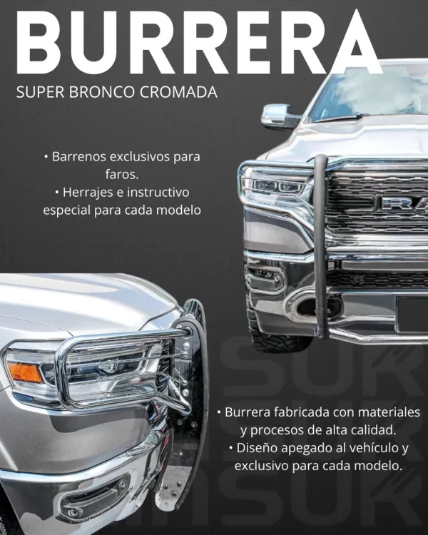 Burrera Super Bronco Cromada Chevrolet S10 Max 2022 - 2025