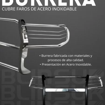 Burrera Delantera Acero Inoxidable Toyota Hilux 2016 - 2020 - Image 2