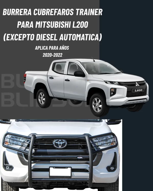 Burrera Defensa Cubre Faros Mitsubishi L200 2020 Al 2022