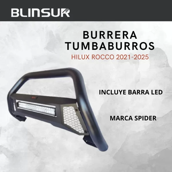 Burrera Tumbaburros Con Barra Led Hilux Recco 2021-2025