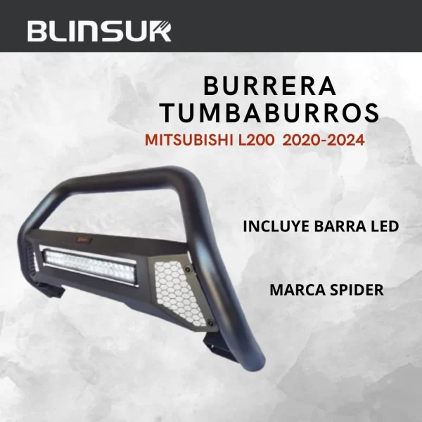 Burrera Tumbaburros Con Barra Led Mitsu L200 2020 - 2024