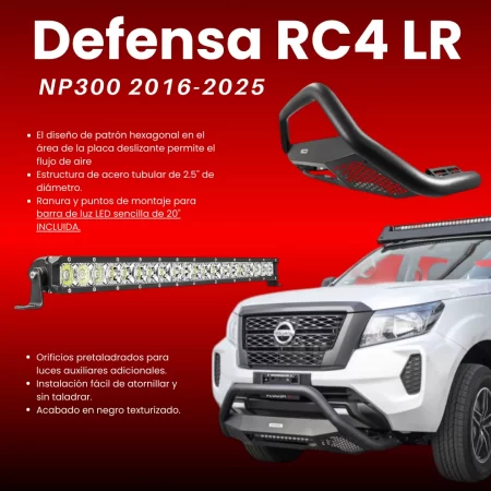 Defensa Rc4 Lr Con Led Go Rhino Nissan Np300 2016-2025 - Image 2